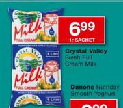 Crystal Valley Fresh Full Cream Milk-1ltr Sachet 