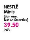 Nestle Mints(Bar One, Tex or Smarties)-24's