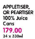 Appletiser Or Peartiser 100% Juice Cans-24x330ml