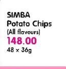 Simba Potato Chips(All Flavour)-48x36g