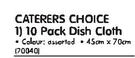 Caterers Choice 10 Pack Dish Cloth-Per 10 Pack