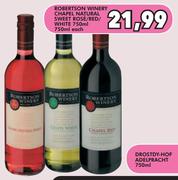 Robertson Winery Chapel Natural Sweet Rose/Red/White 750ml-Each