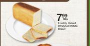 Freshly Baked Wrapped White Bread-700g Each