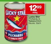  Lucky Star Pilchards In Tomato/Chilli Sauce-400g Each