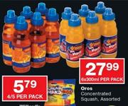 Oros Concentrated Squash-6X300ml Per Pack
