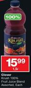 Clover Krush 100% Fruit Juice Blend-1.5Ltr
