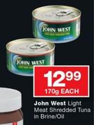 John West Light Meat Shredded Tuna in Brine/Oil-170gm Each