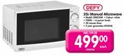 Defy 20L Manual Microwave