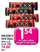 Wilson's XXX Rolls(Mint ANd Musk Only)-48's