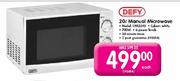 Defy 20Ltr Manual Microwave DMO348