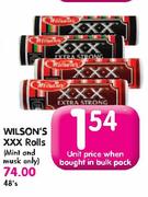 Wilson's XXX Rolls(Mint And Musk Only)-48's