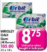 Wrigley OrbitGum(All Flavours)-12x14's