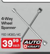 Auto Kraft 4 Way Wheel Spanner