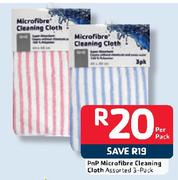 PnP 3-Pack Microfibre Cleaning Cloth Assorted