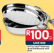  PnP No Name Stainless Steel Oval Roaster With Rack