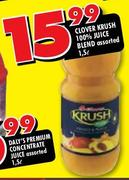 Clover Krush 100% Juice Blend Assorted-1.5L