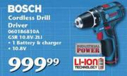Bosch Cordless Drill Driver 060186810A GSR 10.8V-ZLi