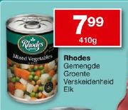 Rhodes Genengde Groente Verskeidenheid-410g Elk