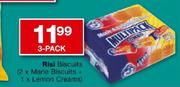 Risi Biscuits(2 x Marie Biscuits + 1 x Lemon Creams)-3 Pack 