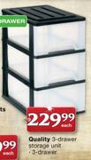 Quality 3 Drawer Storage Unit