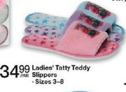 Ladies Tatty Teddy Slippers Pair