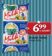 Crystal Valley Fresh Milk Sachet-1Ltr