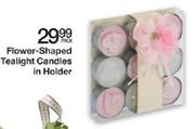 Flower-Shaped Tealight Candles In Holder