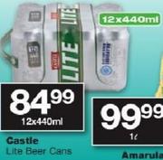Castle Lite Beer Cans-12x440ml