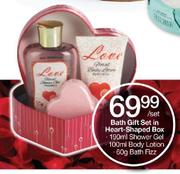 Bath Gift Set In Heart-Shaped Box Set