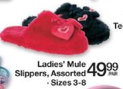Ladies Mule Slippers, Assorted Pair