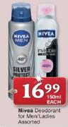 Nivea Deodorant For Men/Ladies-150ml Each
