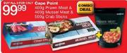Cape Point Prawn Meat-400gm & Mussel Meat-400gm & Crab Sticks-500gm