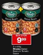 Rhodes Baked Beans In Tomato Sauce- 2 x 410g