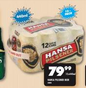 Hansa Pilsener Beer Cans-12 x 440ml