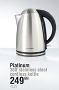 Platinum 360 Degree Stainless Steel Cordless Kettle-1.7Ltr