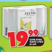 Lluvia Hi-Ball Glasses-3 Piece Per Pack