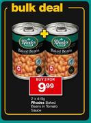 Rhodes Baked Beans In Tomato Sauce-2x410gm