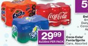 Coca Cola/Fanta/Sprite Cans Assorted-6x330ml Per pack