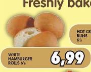 White Ham Burger Rolls-6's