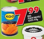Koo Peach Halves/Slices-410g