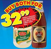 Crosse & Blackwell Tangy Mayonnaise-750g And All Gold Tomato Sauce-700ml