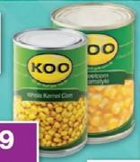 Koo Sweetcorn Creamstyle/Whole Kernel Corn-410g Each