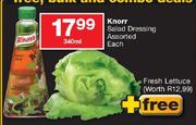 Knorr Salad Dressing Assorted-340ml Plus Free Lettuce