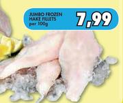 Jumbo Forzen Hake Fillets Per 100g