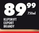 Klipdrift Export Brandy-750ml