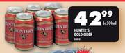 Hunter's Gold Cider Cans-6 x 330ml