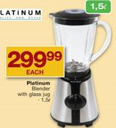 Platinum 1.5L Blender With Glass Jug