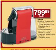 Sienna Single-Serving Capsule Espresso Maker