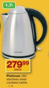 Platinum 1.7L 360 Stainless Steel Cordless Kettle