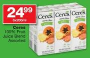 Ceres 100% Fruit Juice Blend Assorted-6x200Ml